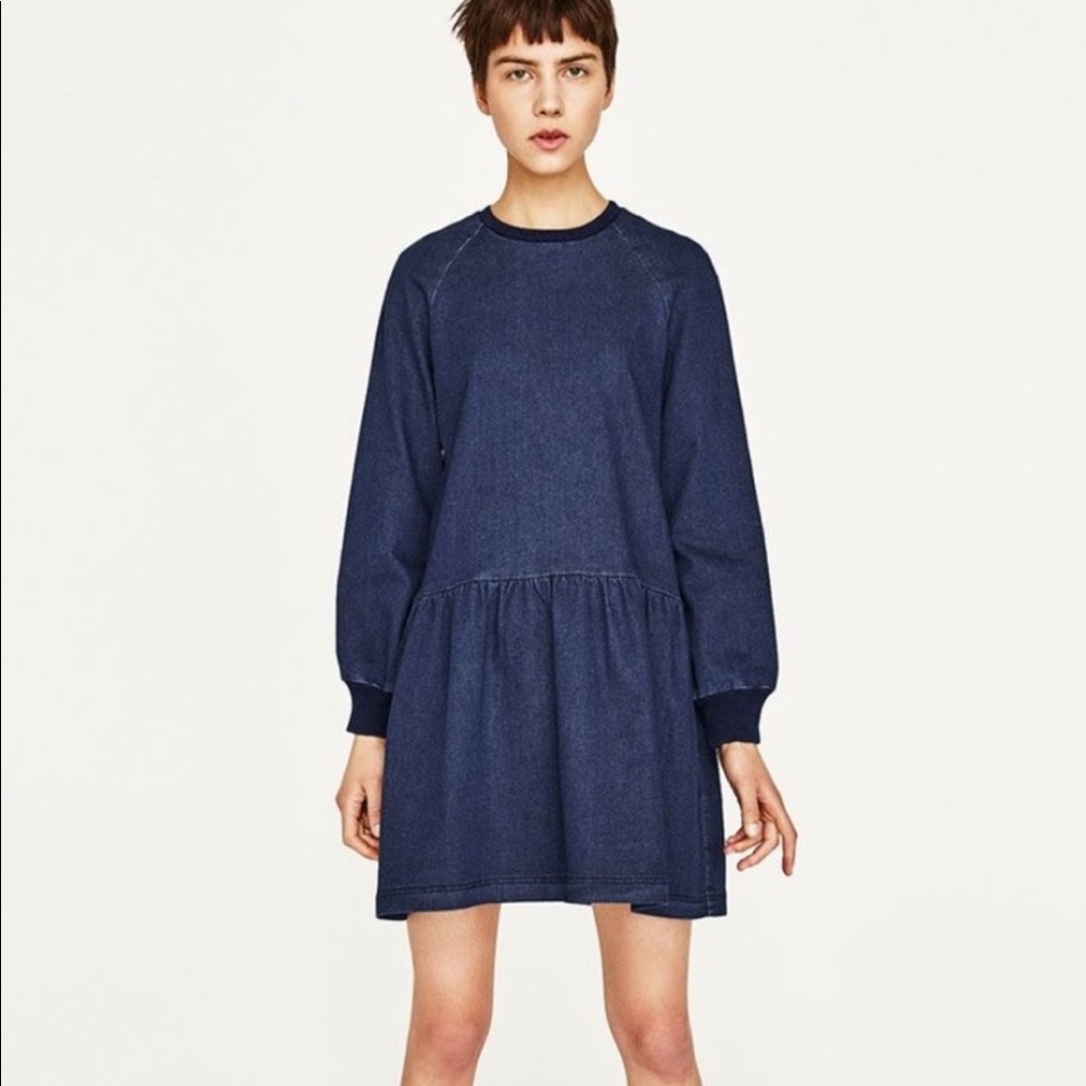 Oversized Zara denim dress XS